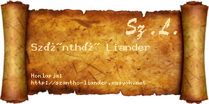 Szánthó Liander névjegykártya